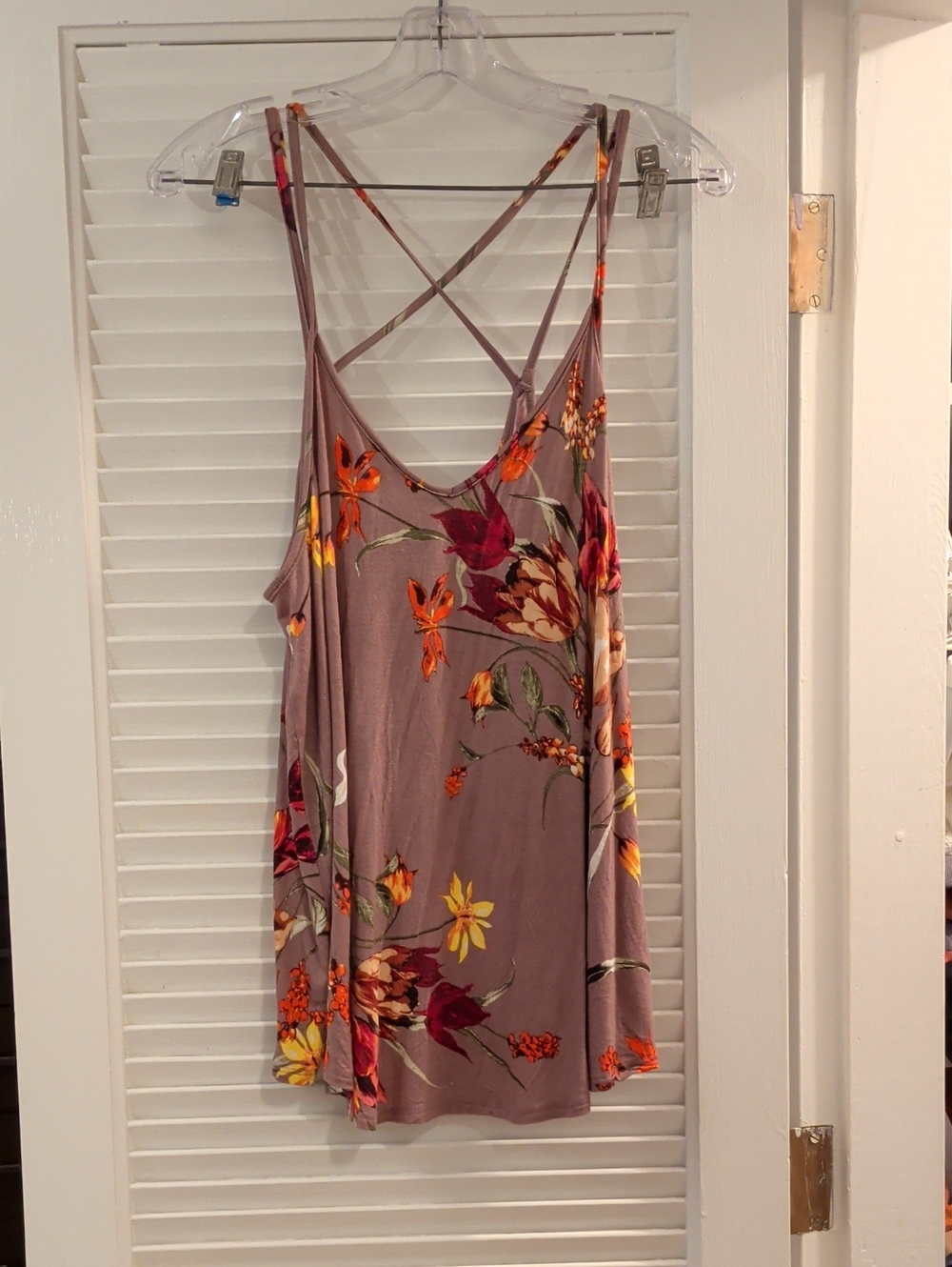 Papermoon Mauve Floral Crisscross Back Camisole